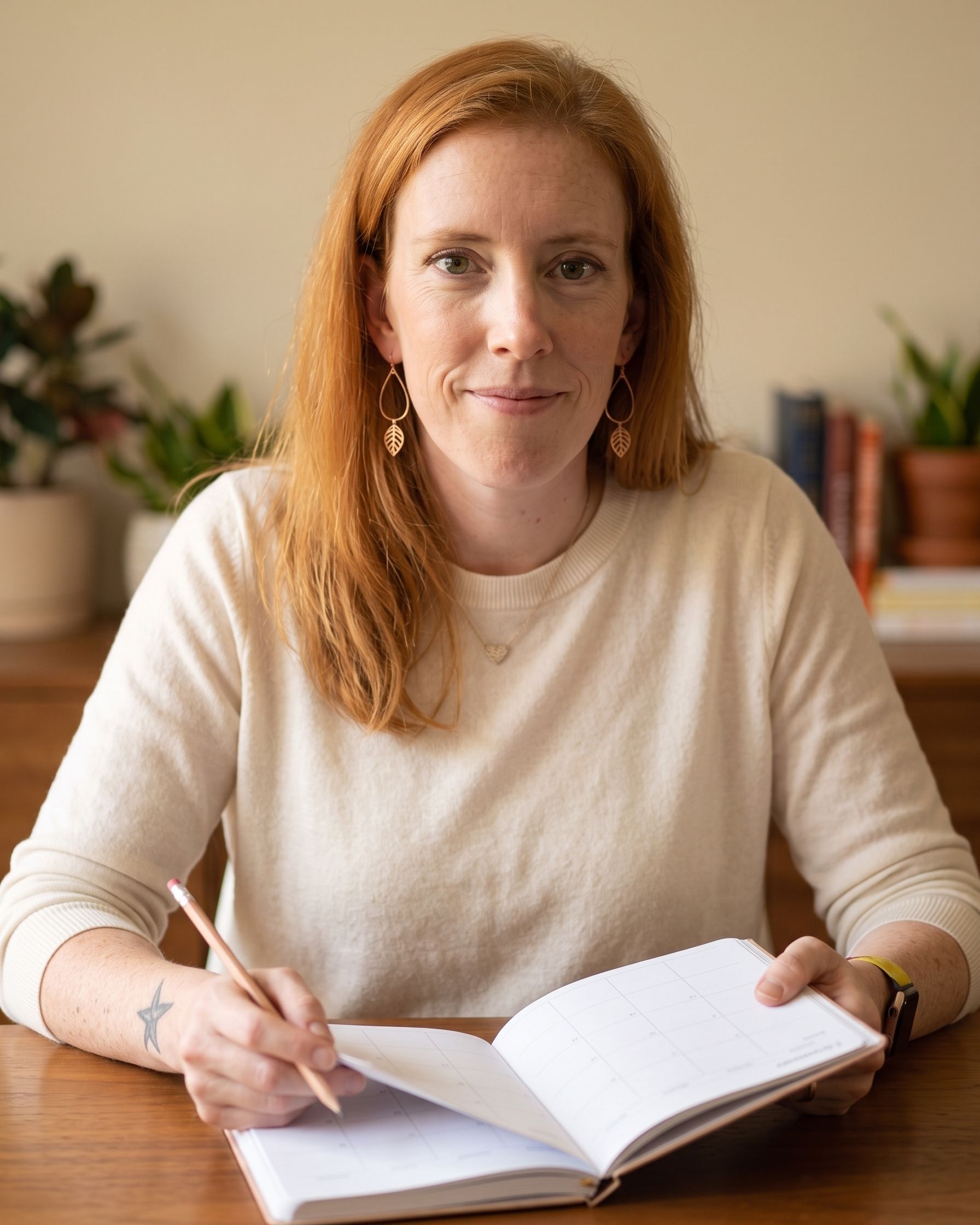 Holly holding a mug, welcoming new clients to book a session
